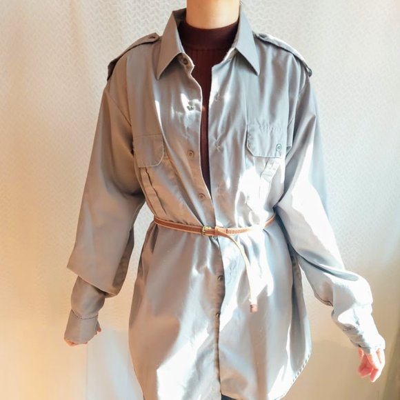 Gray industrial long sleeve shirt - Picture 2 of 12